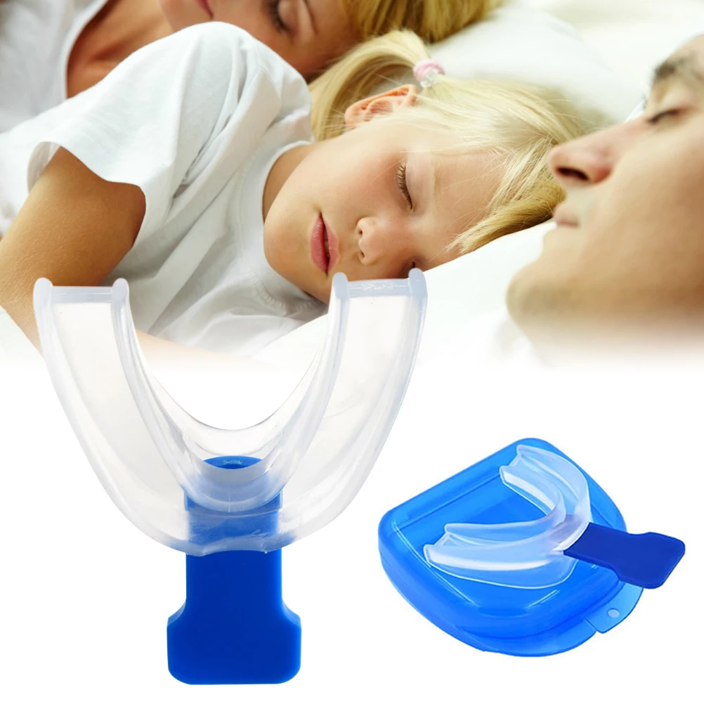 2pcs Stop Snoring Anti Snore Mouthpiece Apnea Guard Bruxism Tray Sleeping Aid Mouthguard
