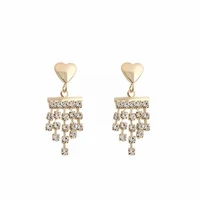 ant angel unusual heart shaped earrings dangle diamond tassels temperament ear studs for women 2021 fashion jewelry