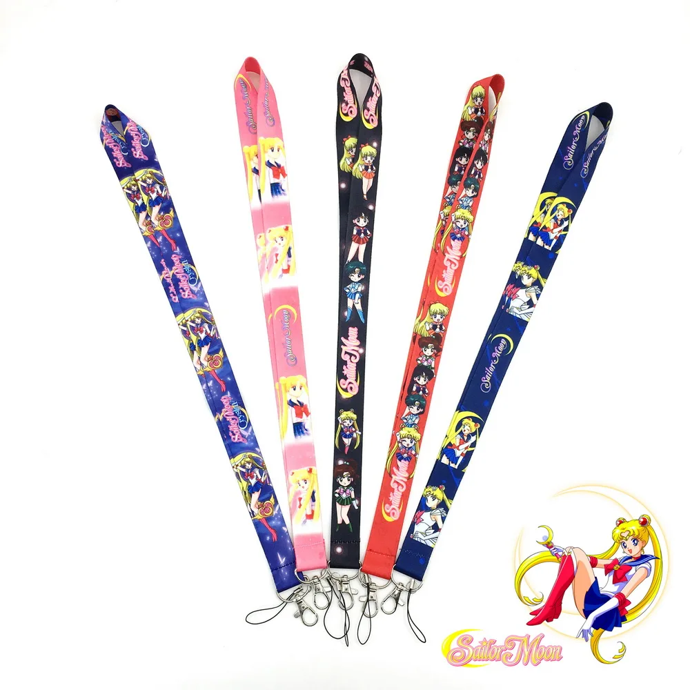 Сейлор Мун Ремешок ID карта Мобильный телефон шейный ремешок милый мягкий Glu