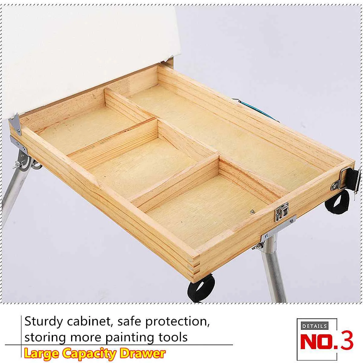 Портативный складной мольберт со встроенным деревянным ящиком художественные