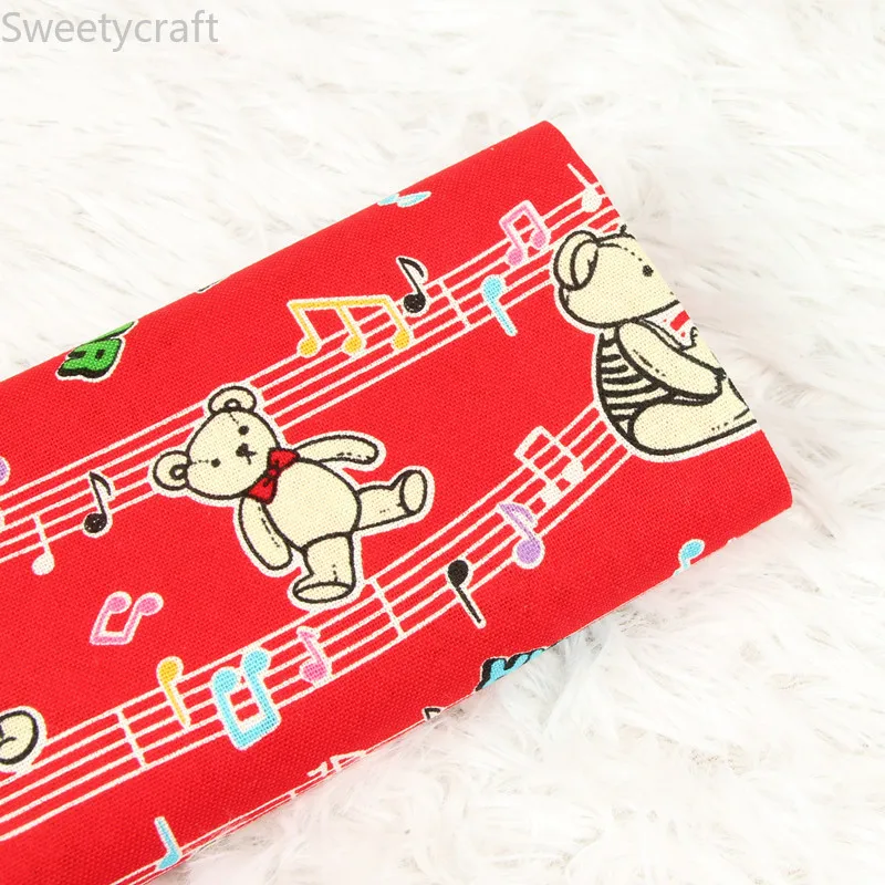 110x45 см плотная хлопчатобумажная ткань наполовину двора печать нот для