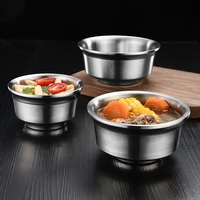304 double layer stainless steel bowl anti scalding household rice bowl fruit salad noodle rice bowl tableware restaurant kitche