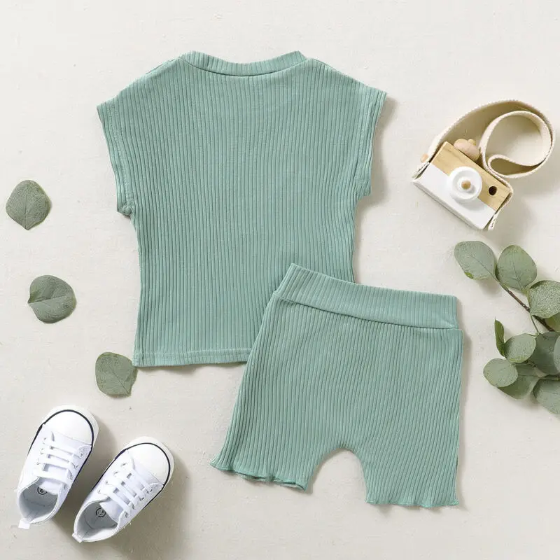 2 шт. Детская летняя одежда для маленьких девочек укороченный топ на бретельках с