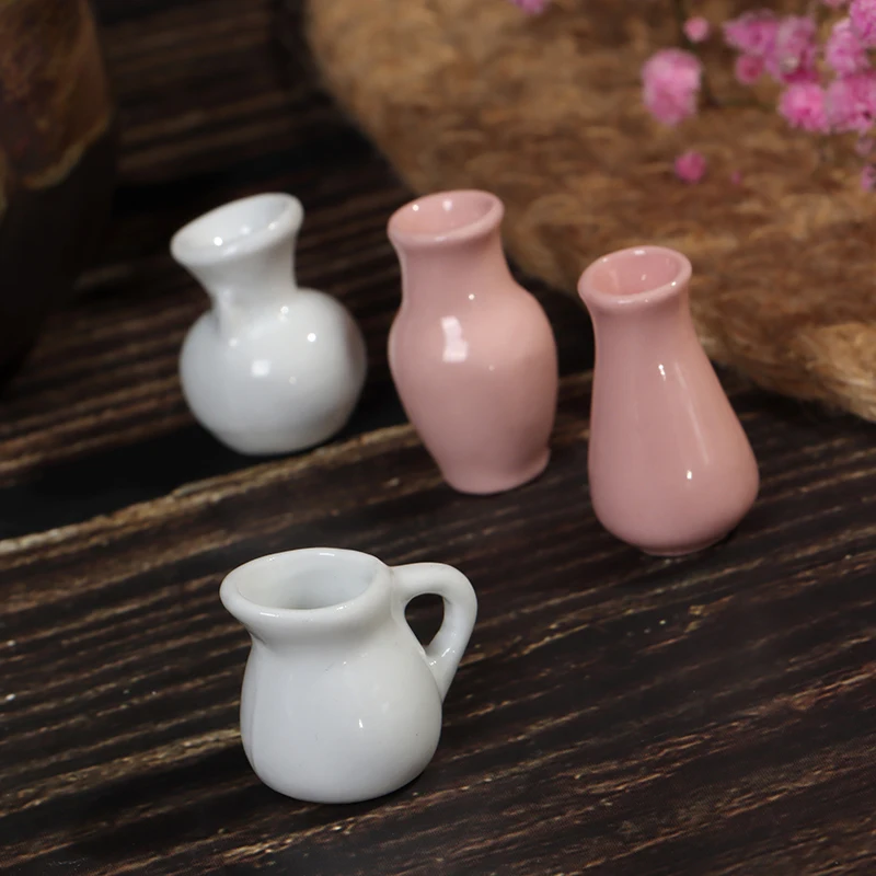 

4pcs/lot 1:12 Dollhouse Miniature Ceramics Vase Model Furniture Accessories