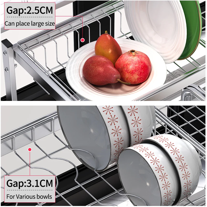 Кухонный Органайзер из нержавеющей стали полка для хранения посуды кухонные