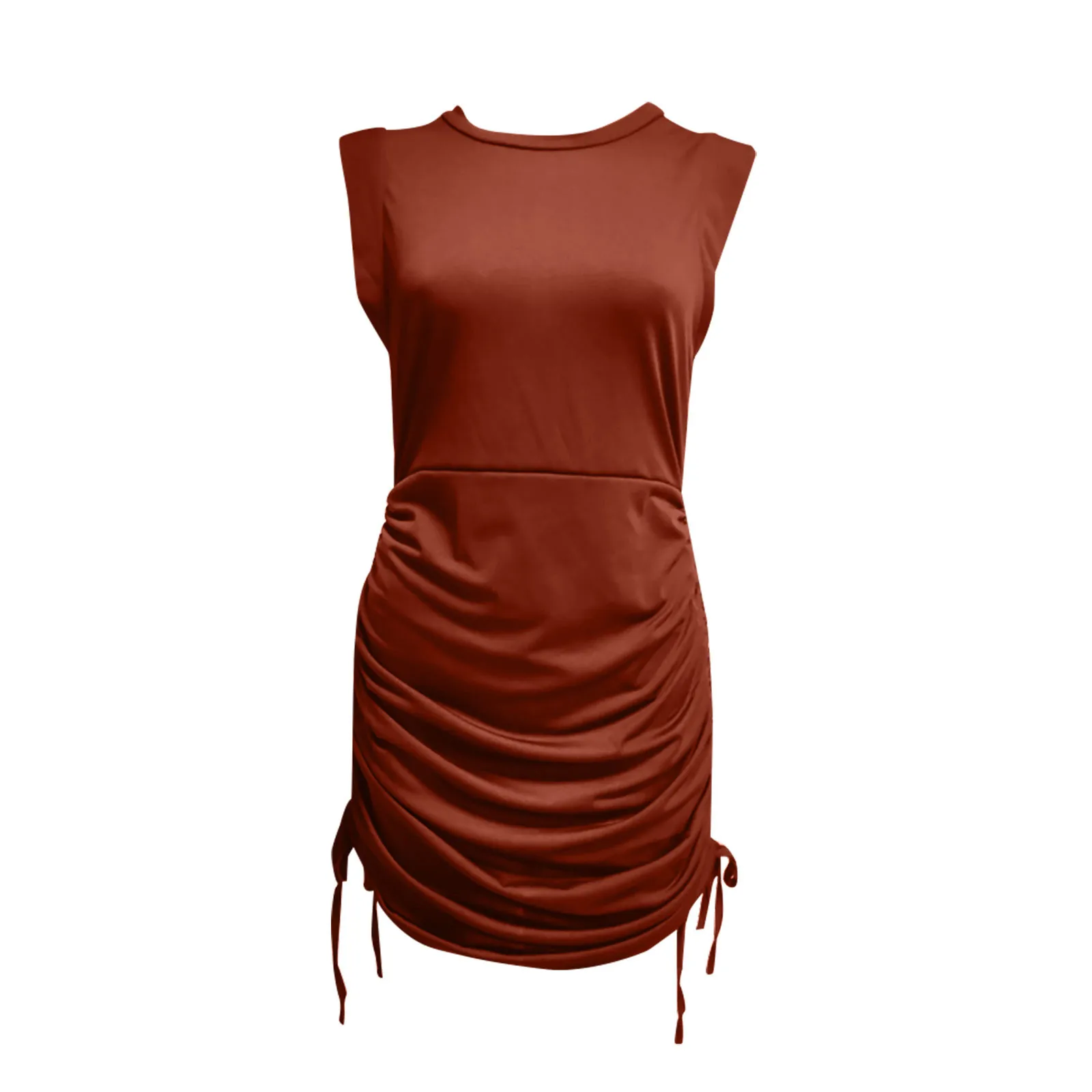 Mini Dress Women Robe Comfy O-neck Dresses Ladies Summer Cold Shoulder Sleeveless Dress Jurken Zomer 2021 платье летнее