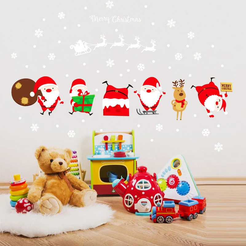 48 шт./лот Электростатическая наклейка со снежинками стекло окно детская комната