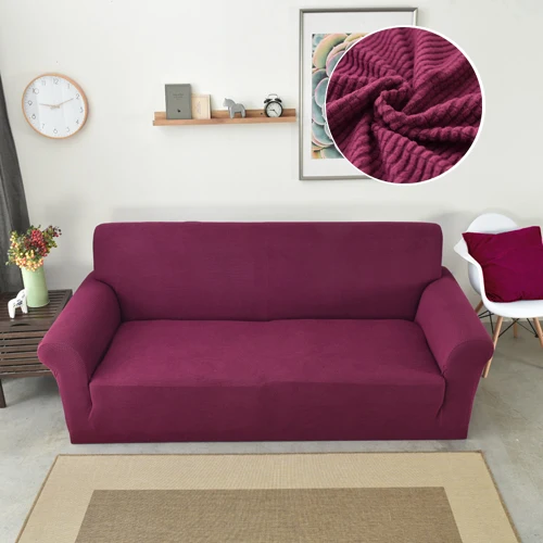Fuchsia Осень/Зима плюшевый чехол на диван для гостиной твердый секционный чехол плотный эластичный диван Чехол угловой диван мягкий теплый - Цвет: Fuchsia