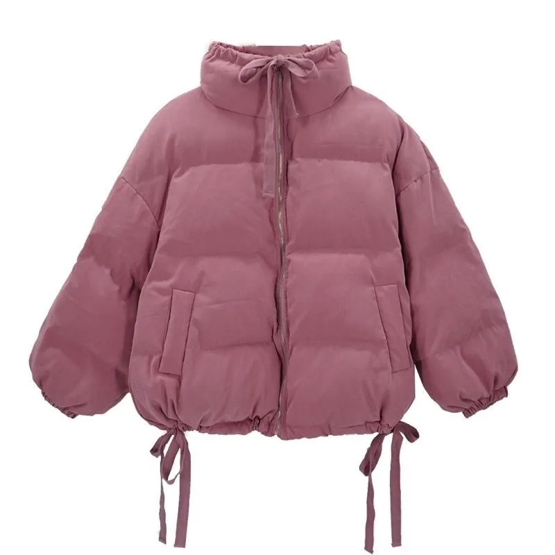 

Parkas Women Solid Winter Coats Chic Loose Elegant Warm Harajuku Leisure BF Coats Girls Streetwear Korean Style All-match Rhodo
