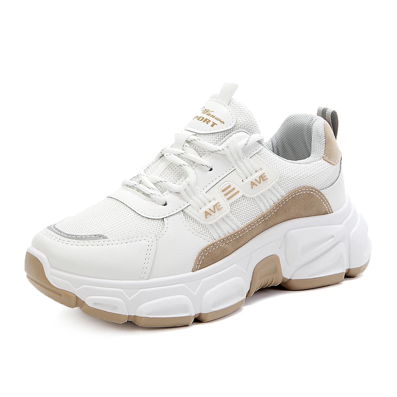 Женские кроссовки на платформе дышащие сетчатые шнуровке повседневная обувь