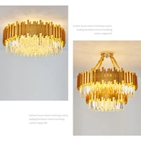 led art deco crystal gold black designer hanging lamps lustre suspension luminaire lampen pendant lamp pendant light for foyer