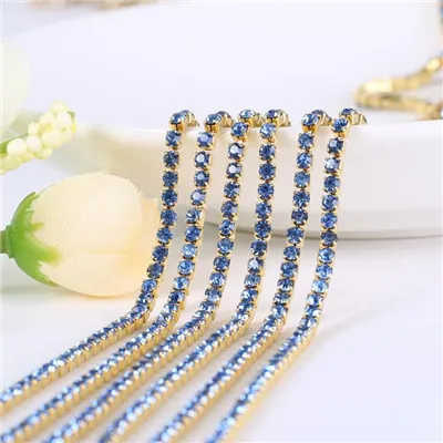 Light Sapphire Аксессуары для обуви Швейные модные Кристаллы Свадебные Стразы цепи для DIY свадебные вечерние платья - Цвет: Light Sapphire