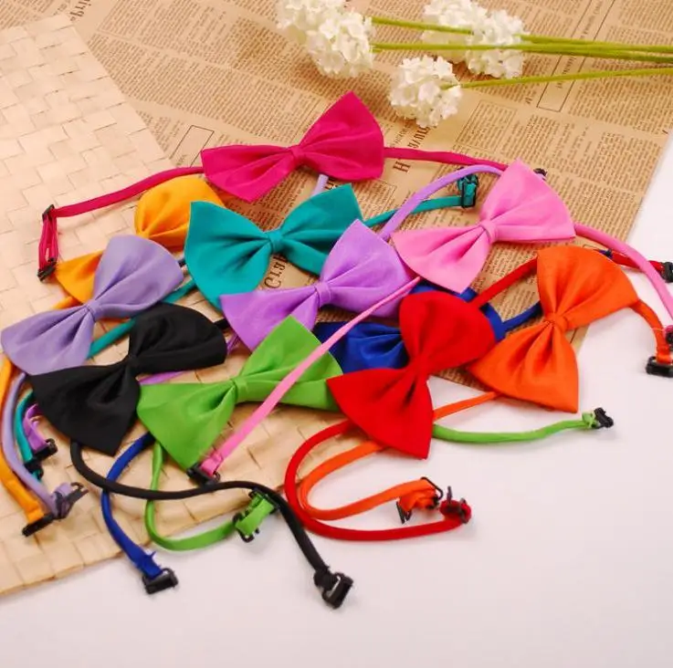 

Fedex Dhl Free Shipping Pet Neck Tie Dog Bow Tie Bowtie Cat Tie Pet Grooming Supplies 14 Colors ,500pcs/lot Wholesale