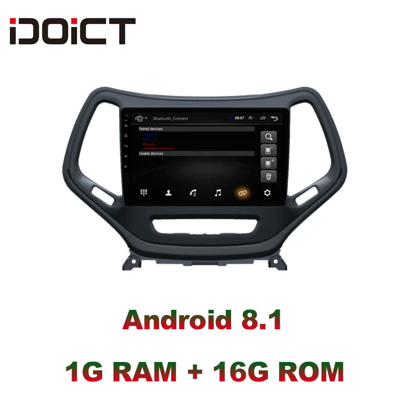 Автомобильный DVD-плеер IDOICT Android 8 1 GPS-навигация мультимедийный плеер для JEEP Cherokee