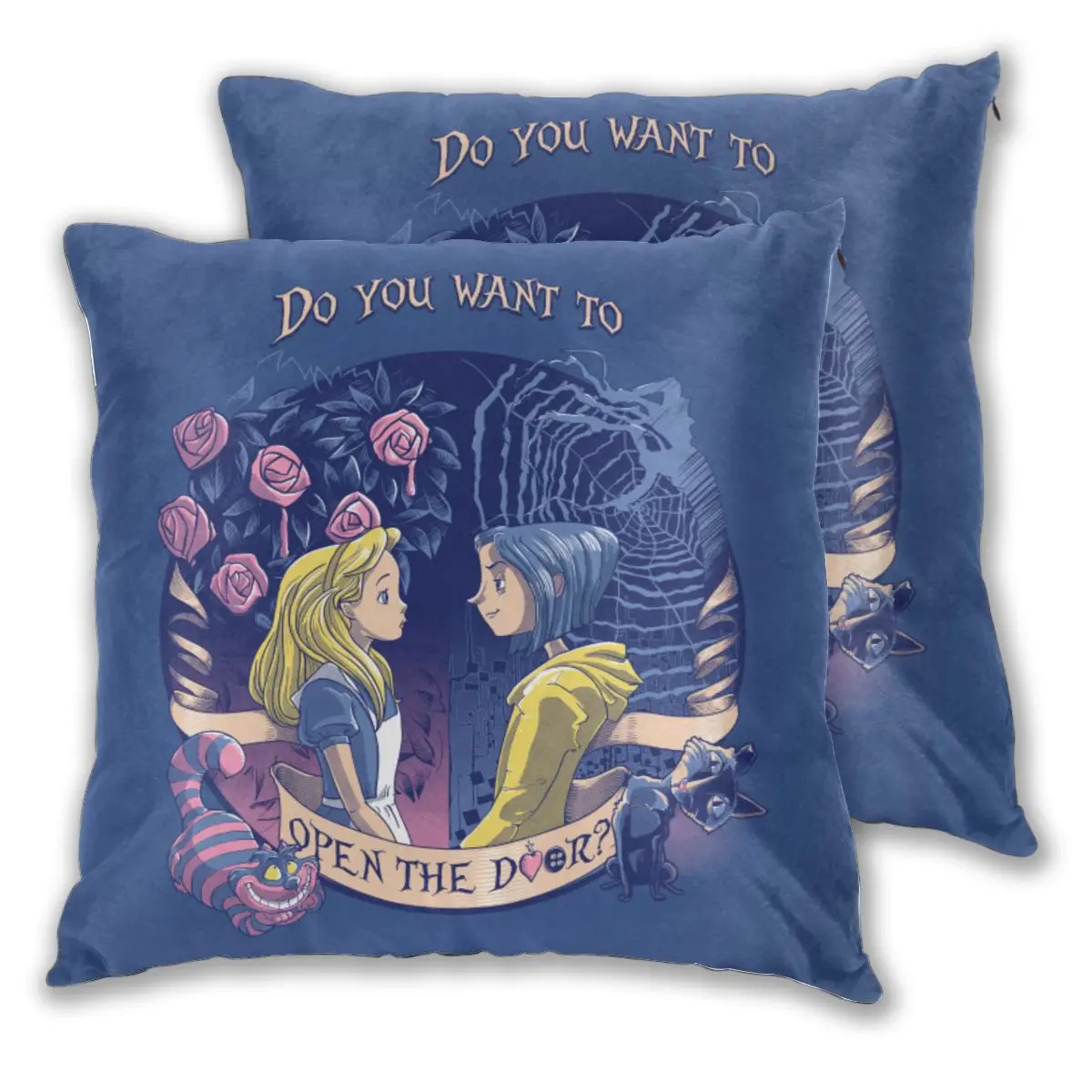 Диванные подушки Чехол Коралина и Алиса открыть дверь Диван декоративные