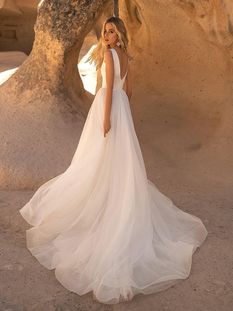 

BAZIIINGAAA Simple Wedding Dress Lace Little Beading Strapless Dress Luxury Wedding Gowns Bridal Can Be Washed Bride Dresses