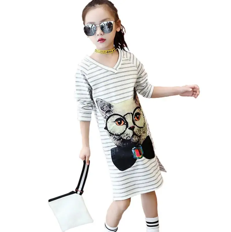 Осень 2019 хлопковые детские футболки модные топы с длинными рукавами и круглым