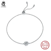 orsa jewels real 0 5ct de color heart shape moissanite bracelet for women 925 sterling silver bracelets party jewelry gift smb05