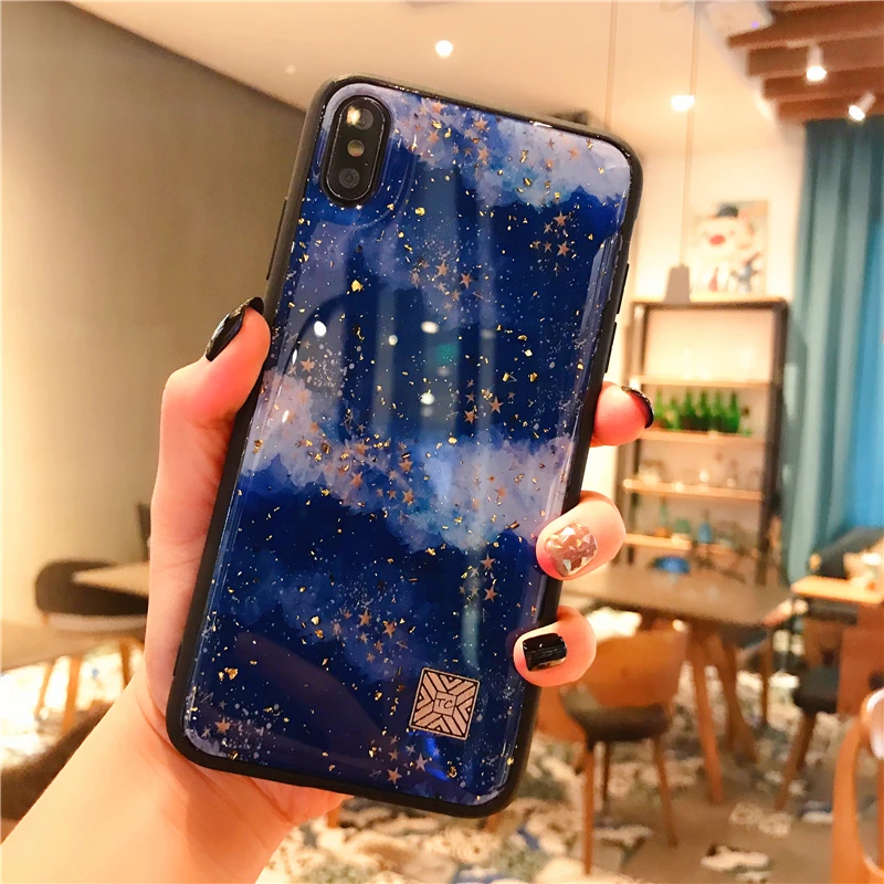 Мраморный чехол для телефона с золотой фольгой для iPhone 11 Pro XS Max XR X 7 8 6 6s Plus, мягкий силиконовый чехол с блестками для iPhone X