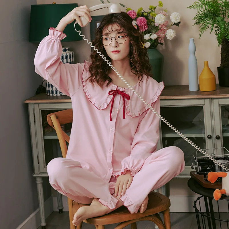 Кардиган в стиле кампуса для молодых девушек однотонный розовый с круглым