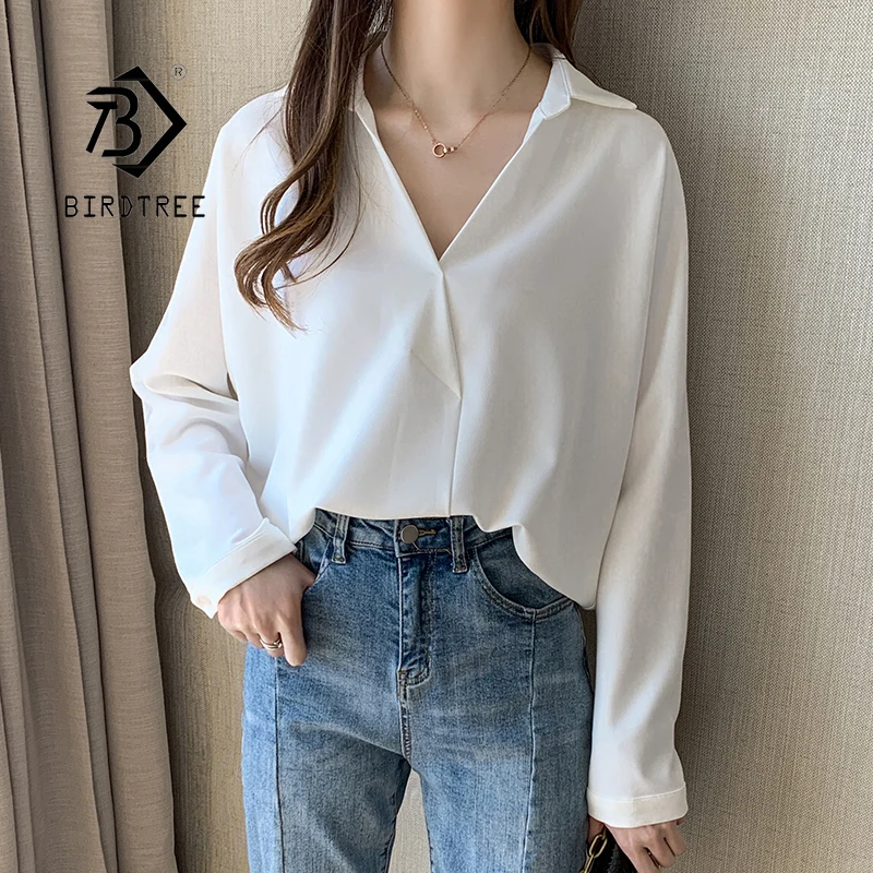 

Oversized New Arrival White Cotton Shirts Medium Long Loose Floral Printing Blouses Tops Spring Fall T12201X