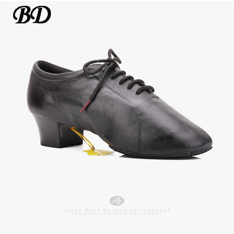 Men Latin Dance Shoes BD Original Brand Professional Two-Point Split OutSole 419 Heel 4.5cm Competition Salsa Latin Dance Shoes