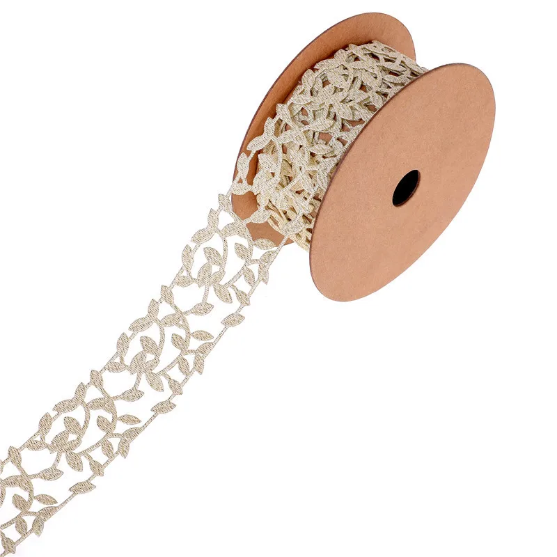 

30mm Ultrasonic Embossed Leaves Ribon Tap for Garment Accessories Home Textile Supplies Craft Supplies