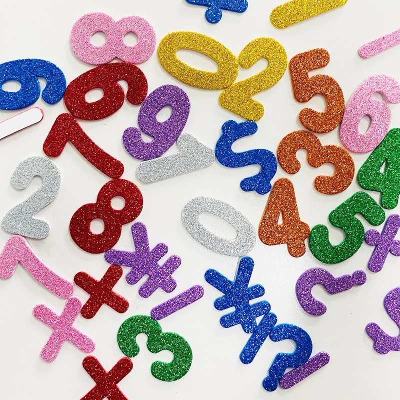 36 шт./лот разноцветные блестящие пенные цифры самоклеящиеся наклейки