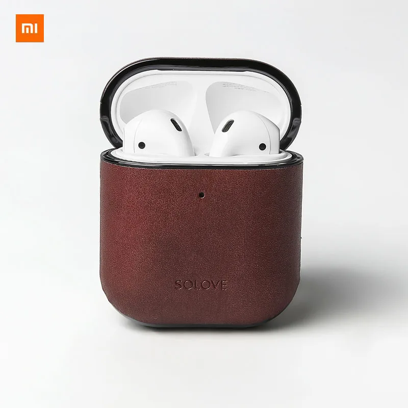 Чехол для наушников Xiaomi Mijia Youpin SOLOVE для Iphone, чехол для наушников из кожи, подходит для 1-го и 2-го поколения