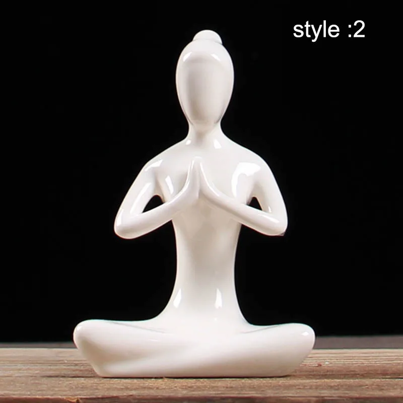 Горячий белый фигурка Йога статуя дома декоративные фарфоровые керамические
