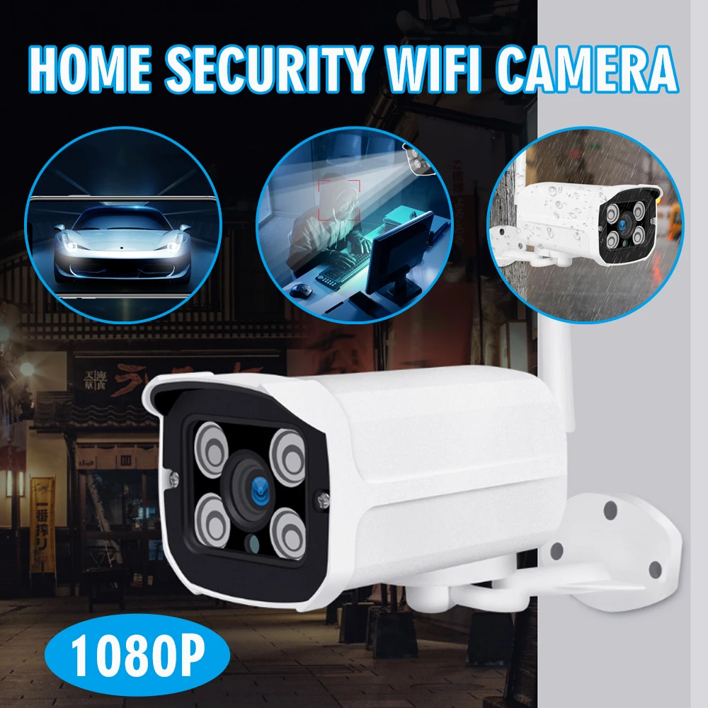 

1pc 1080P HD Home Security WiFi Camera IP66 5W Wireless Outdoor 4 IR Night Vision Built-in Microphone Speaker Outdoor Camera