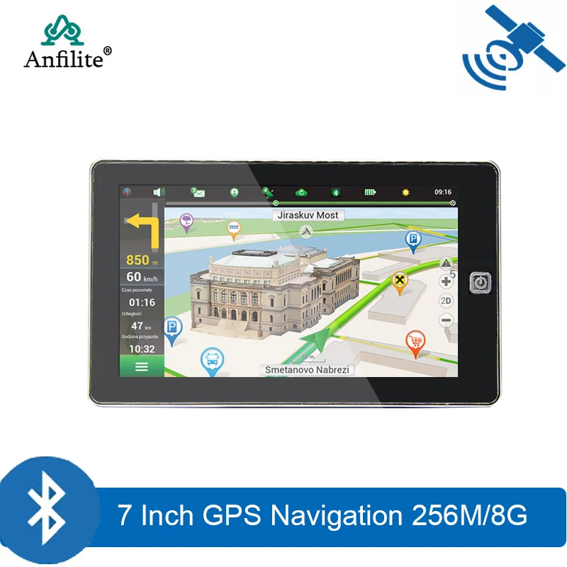 7 дюймовый емкостный экран 800 МГц для автомобиля грузовика gps навигация DDR3 256M 8 ГБ FM