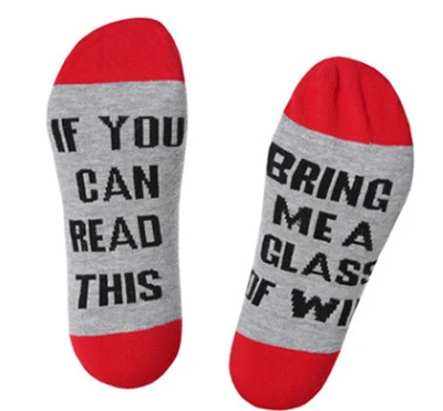 9 Изготовленные на заказ винные носки, если вы можете прочесть это, приносите мне бокал вина осень весна зима Хэллоуин Рождественский носок для подарков Прямая поставка - Цвет: 9