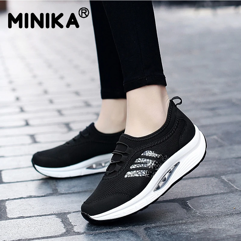 Модная женская обувь на платформе женские кроссовки дышащая удобная