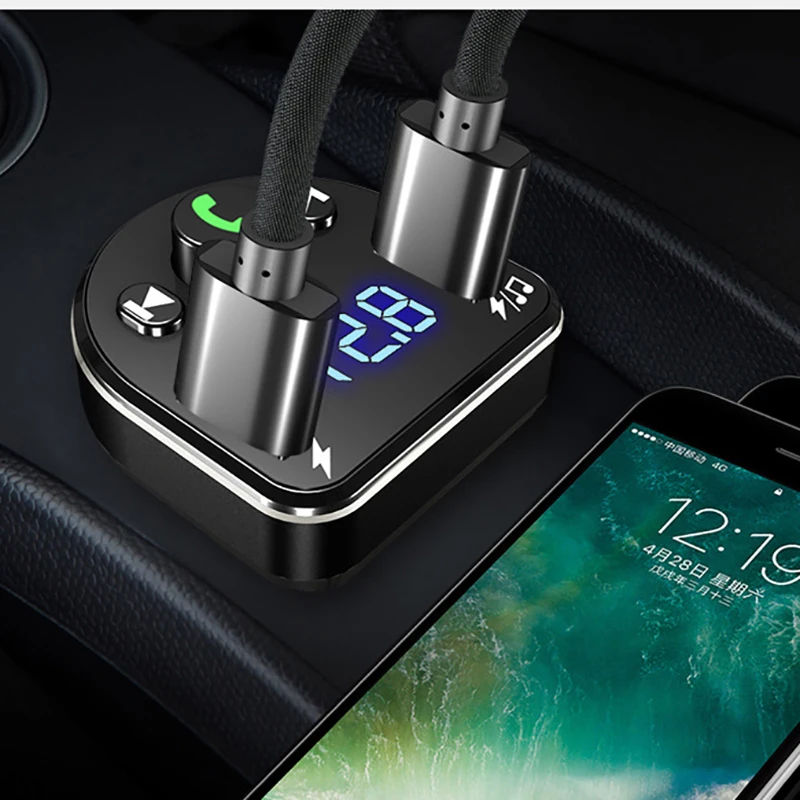 DSMOTEK Новый беспроводной автомобильный FM трансмиттер Bluetooth 4 2 комплект громкой