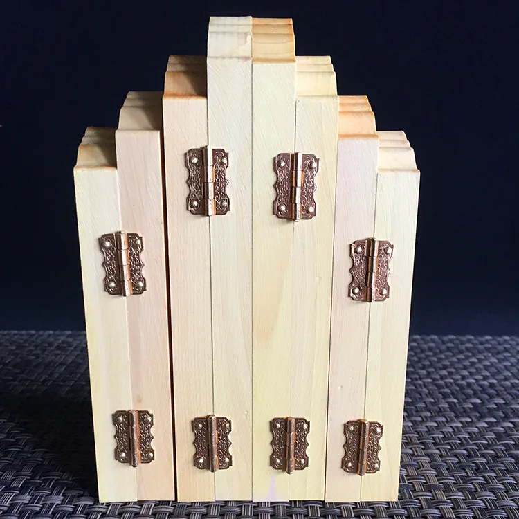 Резьба из самшита восемь коробок статуя Будды Гуаньинь деревянные поделки