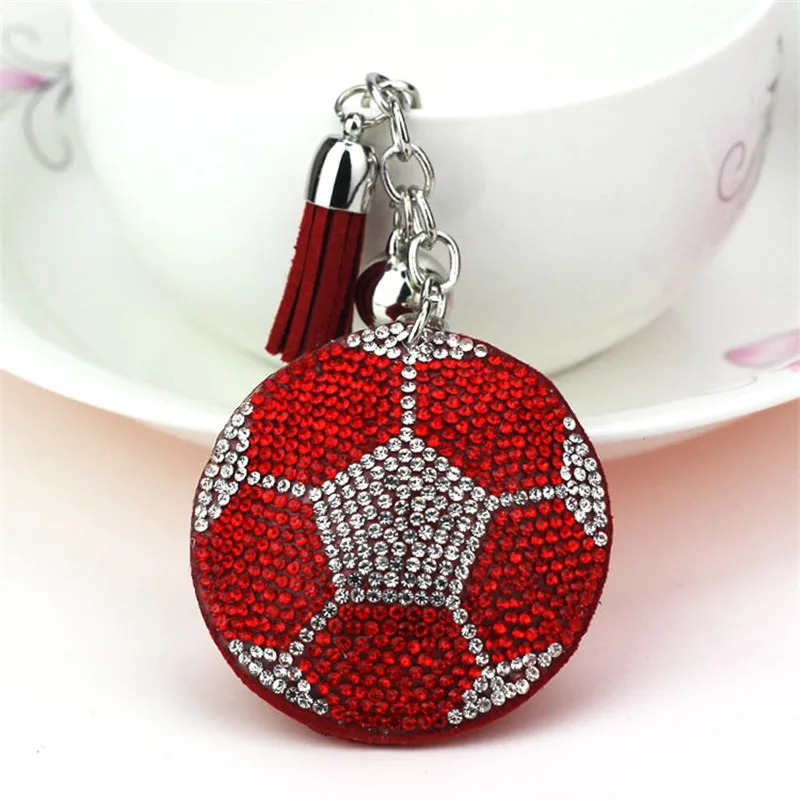 Милый брелок цепочка для ключей с полным кристаллом женский кольцо Bague Football