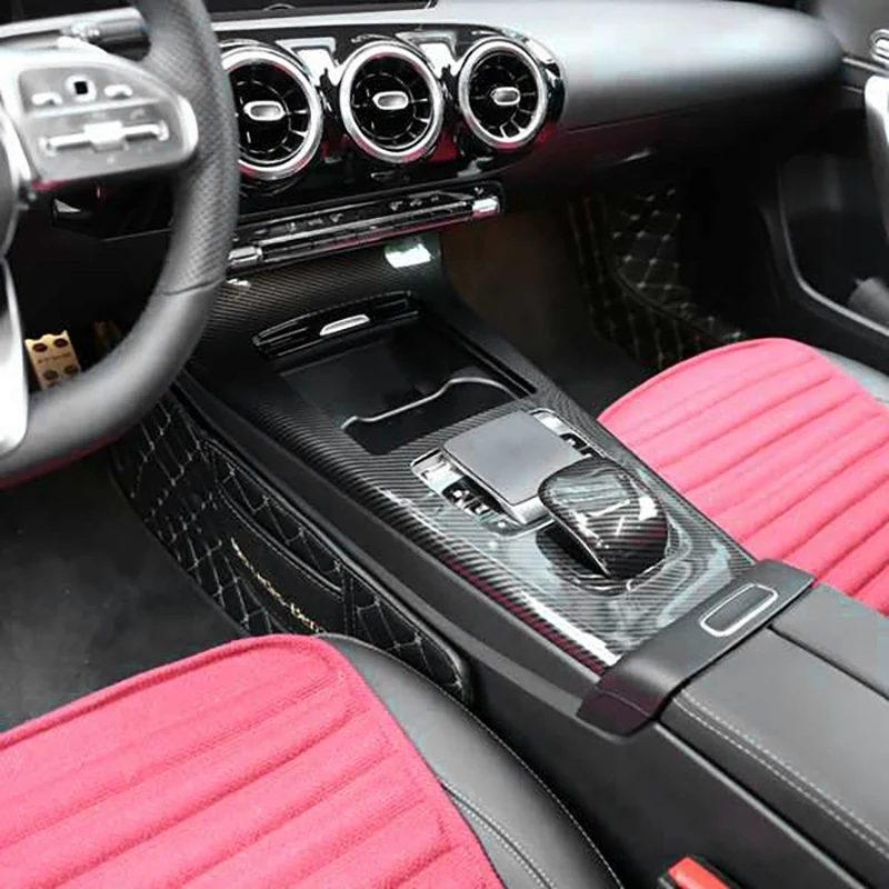 

for Mercedes Benz A Class W177 A180 A200 2020 Carbon Fiber Car Central Control Gear Panel Frame Cover Trim