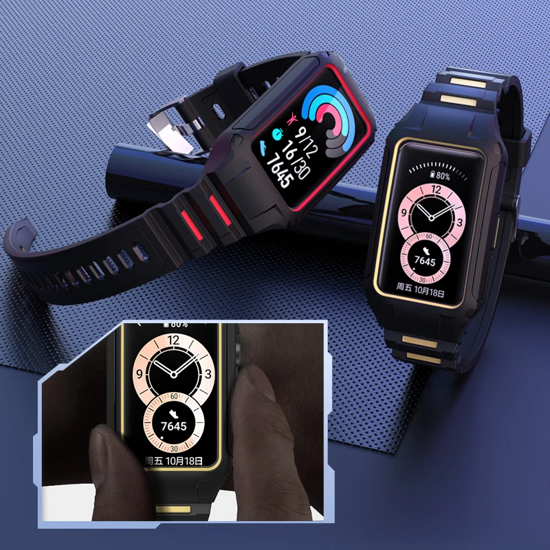 Smart Watch Band Case With Strap for Huawei Band 6/Honor 6 Cover Full Frame Screen Bracelet TPU Shell Protector Film Accessories