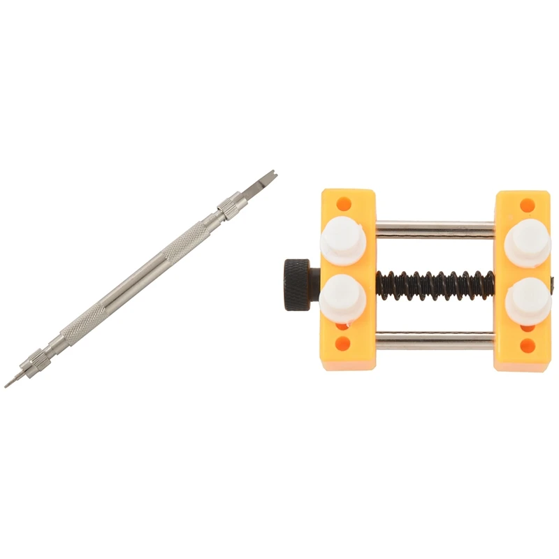 

1X Movement Holder Opens Watch Case Dial Fixer & 1Set Watch Tool Spring Pine Needle Bar Pose Filed Pin Barrette