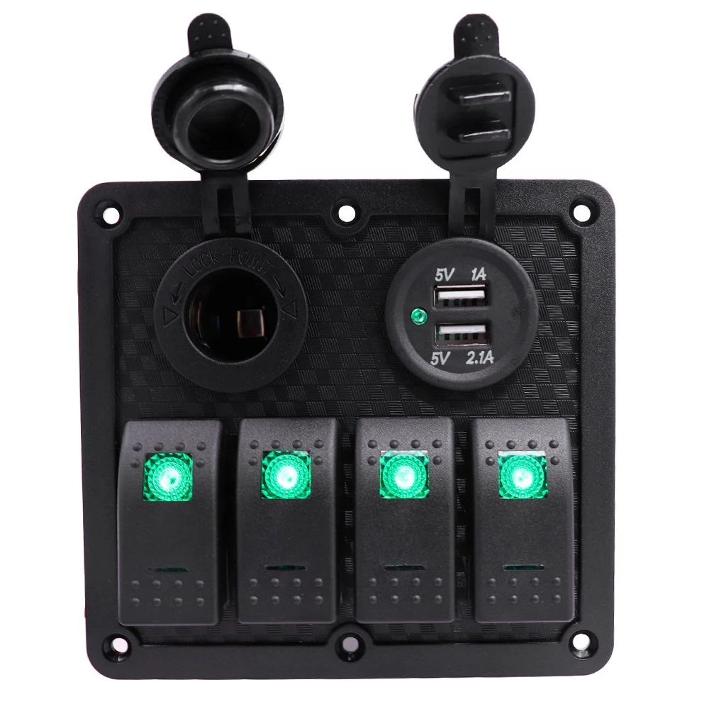 4 банды цепи светодиодный ЛОДКА кулисный переключатель Панель с предохранителем