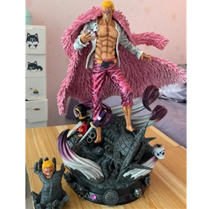 

20" Anime ONE PIECE Donquixote Doflamingo Shichibukai GK Statue Portrait Box Action Figure Collectible Model Toy For Gift K153
