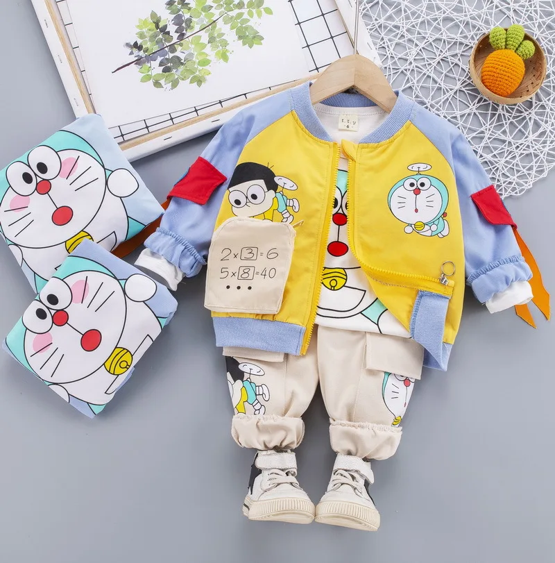 

2021 Kids Clothes Boy Autumn 3peces Clothing Set Tshirt+Coat+Pants Baby Boys Sport Suit Children Tracksuit Outfits