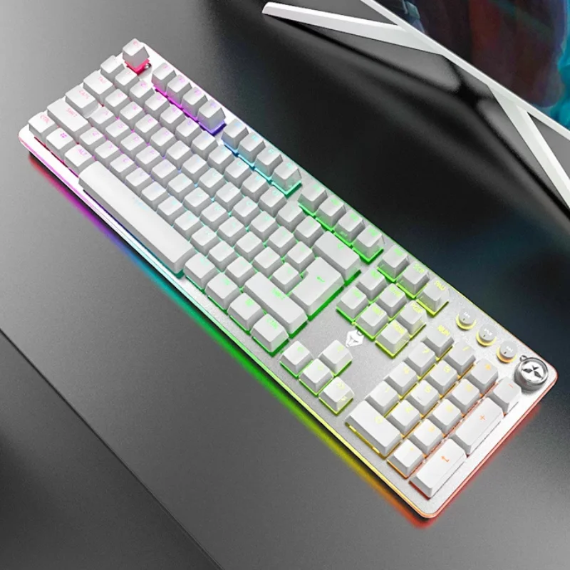 Pink Mechanical Gaming Keyboard For PC/Laptop USB Wired Gamer With RGB Backlight/Side Light Blue Swicth |
