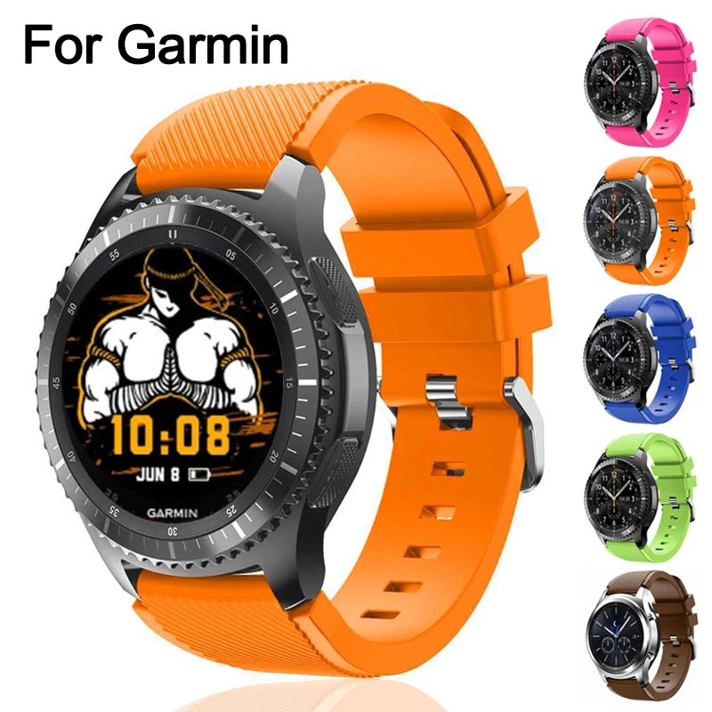 Ремешок силиконовый 20 мм 22 для часов Garmin Vivoactive 4 3 music move Luxe style Forerunner 245 645