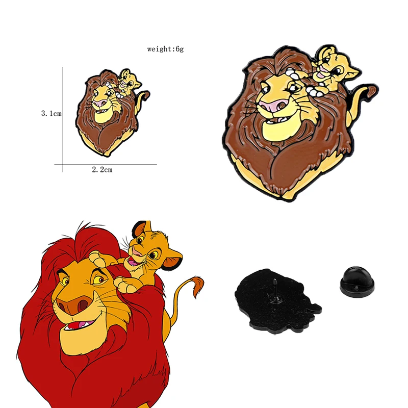Лев эмаль Мультяшные броши булавки для женщин и мужчин брошь с рюкзак сумки со