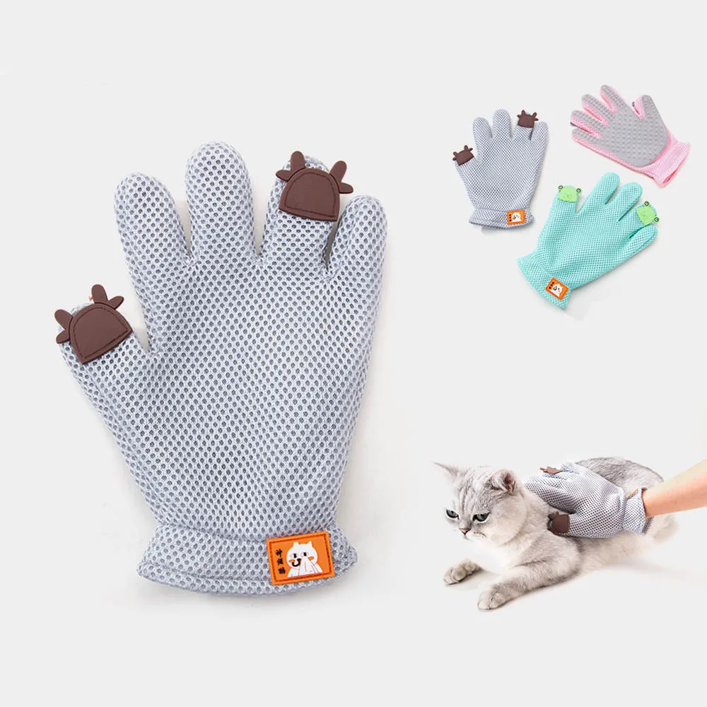 Трогательная кошка собака меховые перчатки удаление очистки волос душ Массажная