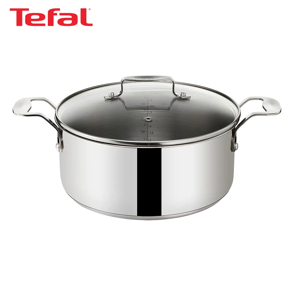 Кастрюля Tefal Jamie Oliver со стеклянной крышкой нержавеющая сталь 20 см E7914414