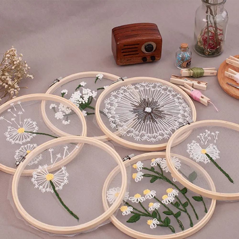 

DIY Crafts Handmade Sewing Accessories Ornament Needle Punch Embroidery Hoop Flower Embroidery Cross Stitch Kit