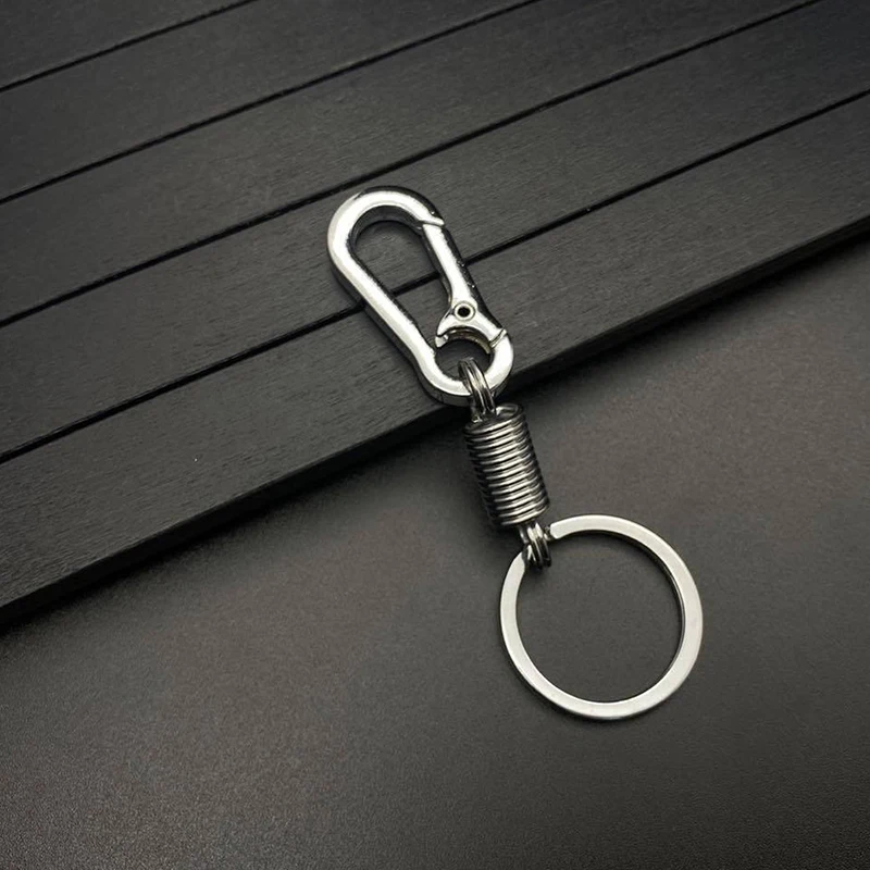 Пружинный брелок для ключей с пряжкой-тыквой из нержавеющей стали выдвижной